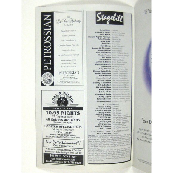 New City Opera Stagebill 1997 Lincoln Center Turandot Puccini Manahan Rowland - Picture 5 of 10